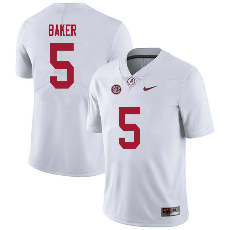 Men #5 Javon Baker Alabama White Tide College Football Jerseys Sale-White